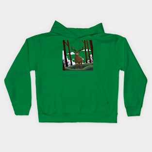 Wildlife Deer Illustration Kids Hoodie